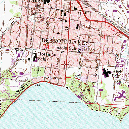 Topographic Map of Clem's Long Bridge Mobile Home Park, MN