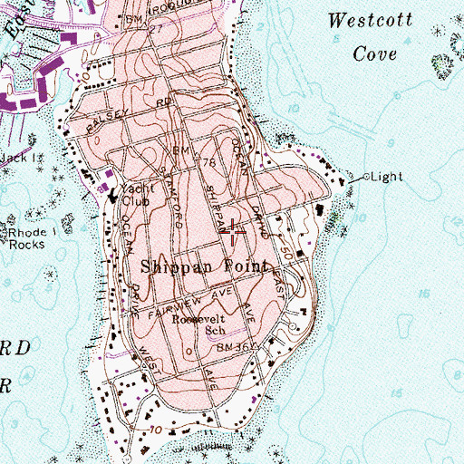 Topographic Map of Shippan Point, CT