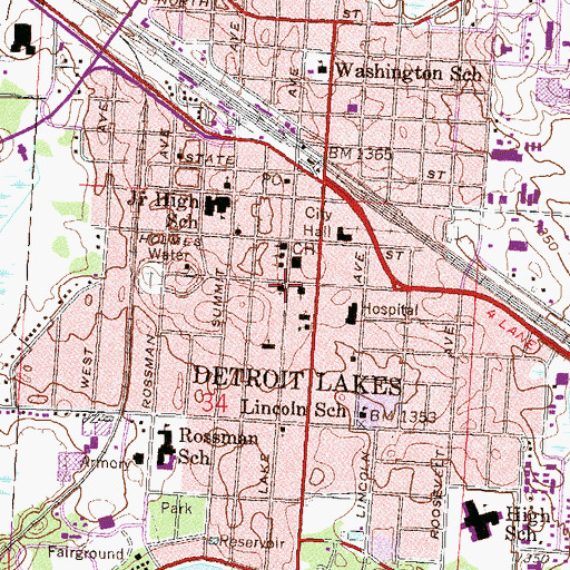 Topographic Map of Berean Baptist Church, MN