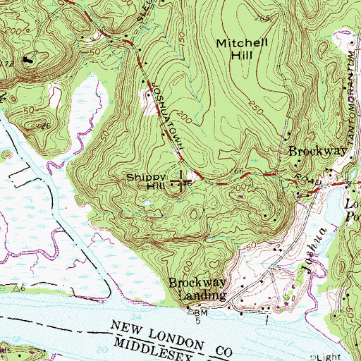 Topographic Map of Shippy Hill, CT