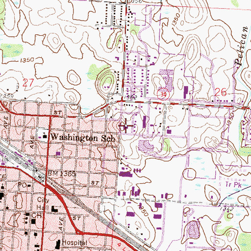Topographic Map of Grace Lutheran Church, MN