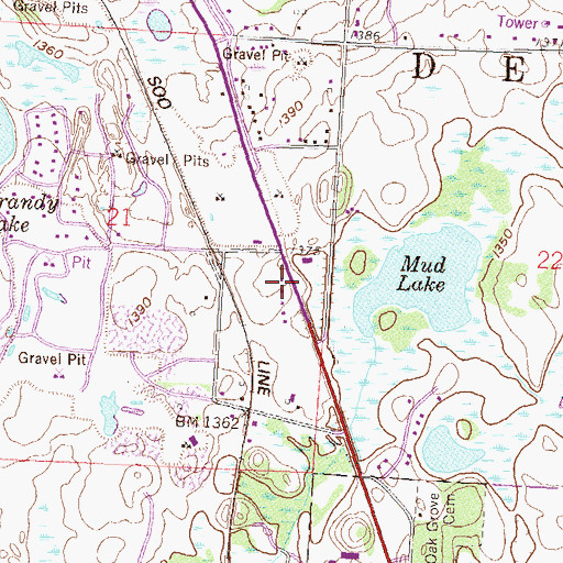 Topographic Map of Assembly of God Church, MN