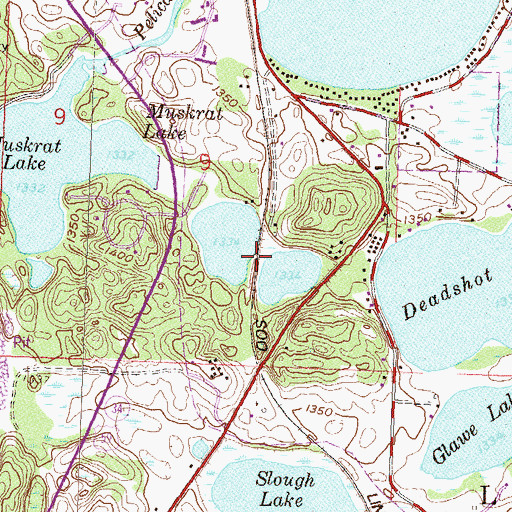 Topographic Map of Twin Lakes, MN