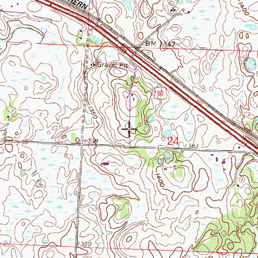 Topographic Map of Oak Lake Post Office (historical), MN
