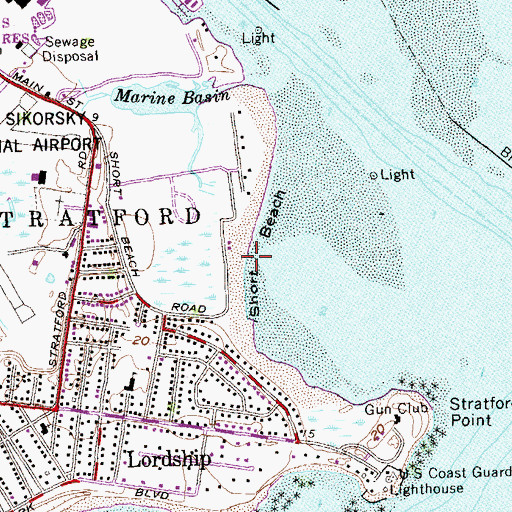 Topographic Map of Short Beach, CT