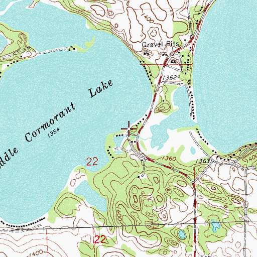 Topographic Map of Swanies Campground, MN
