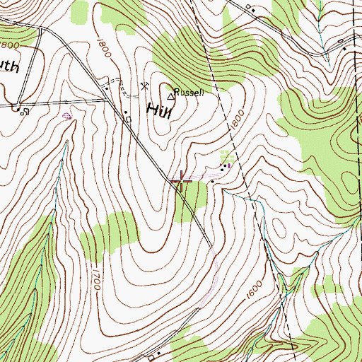 Topographic Map of Russell School (historical), NY