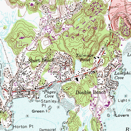 Topographic Map of Short Beach, CT