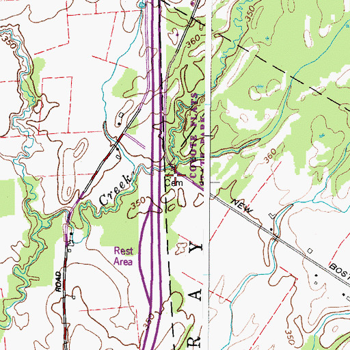 Topographic Map of New Boston Cemetery, NY