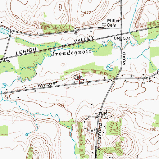 Topographic Map of Taylor Road Cemetery, NY