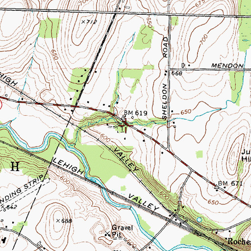 Topographic Map of Rochester Junction Cemetery, NY