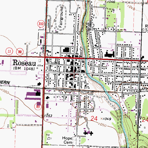 Topographic Map of Oak Manor Mobile Home Village, MN