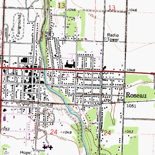 Topographic Map of United Methodist Church, MN