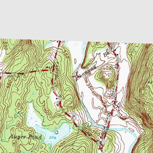 Topographic Map of Shunway Brook, CT