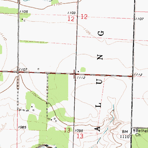 Topographic Map of Roseau Community Church, MN