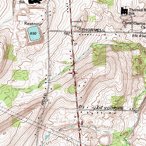 Topographic Map of School Number 2 (historical), NY