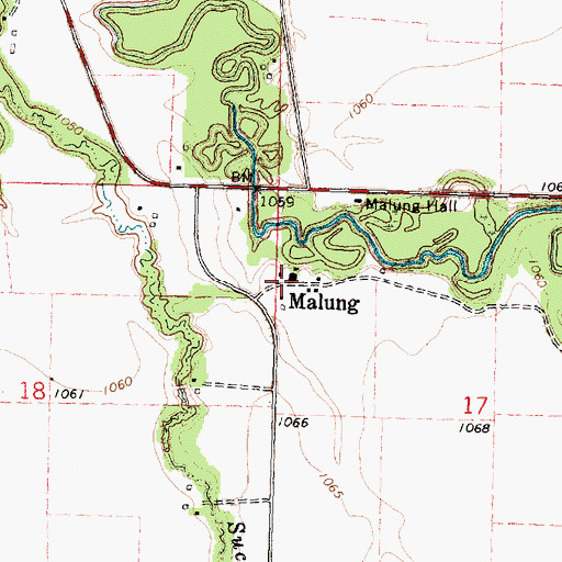 Topographic Map of Malung Elementary School, MN