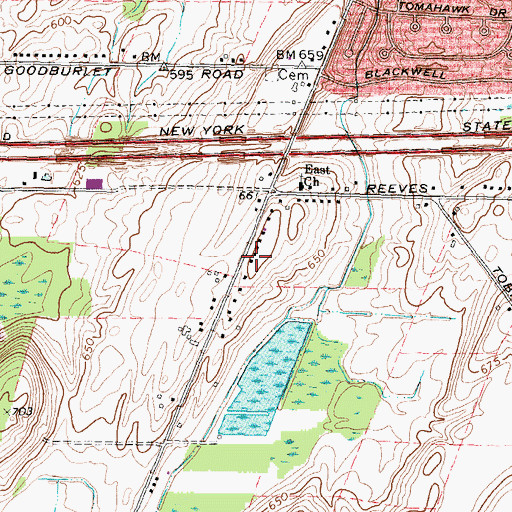 Topographic Map of School Number 3 (historical), NY