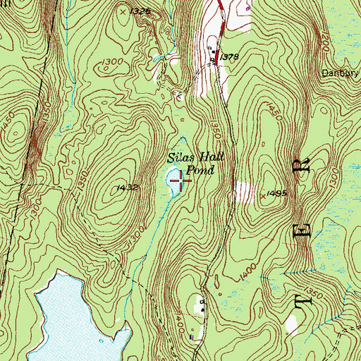 Topographic Map of Silas Hall Pond, CT