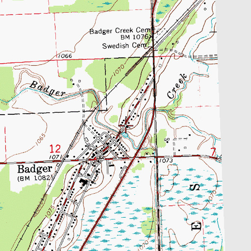 Topographic Map of Saint Mary's Catholic Church, MN
