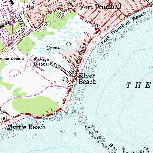Topographic Map of Silver Beach, CT
