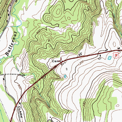 Topographic Map of Spoor Burial Ground, NY