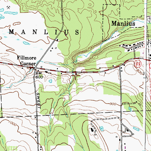 Topographic Map of School Number 8 (historical), NY