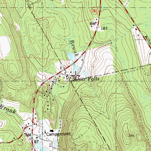 Topographic Map of Silver Falls, CT