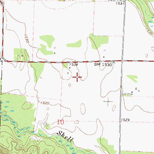 Topographic Map of Linnell Post Office (historical), MN