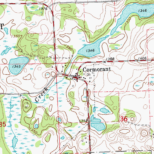 Topographic Map of Cormorant Post Office (historical), MN