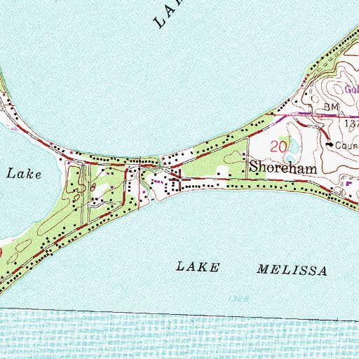 Topographic Map of Shoreham Chapel, MN