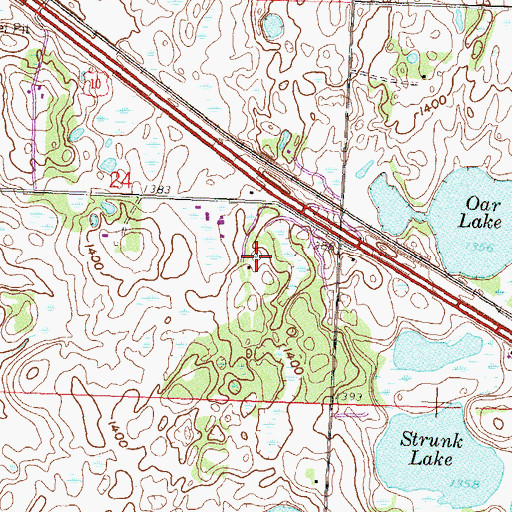 Topographic Map of Chapel on the Hill, MN