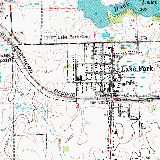 Topographic Map of Lake Park-Audubon High School, MN