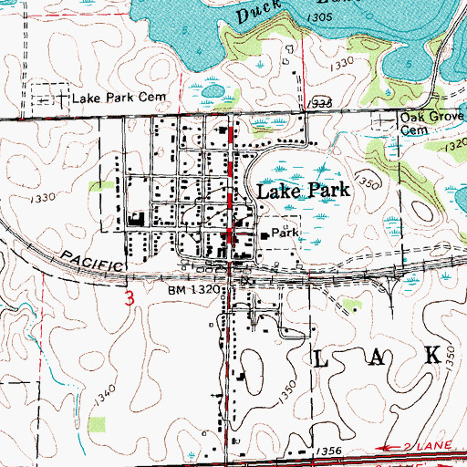 Topographic Map of Lake Park Trailer Court, MN