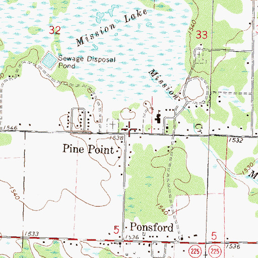 Topographic Map of Pine Point Clinic, MN