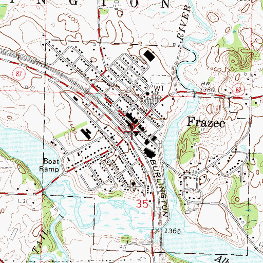 Topographic Map of Frazee Post Office (historical), MN