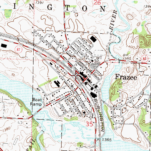 Topographic Map of Frazee Station, MN