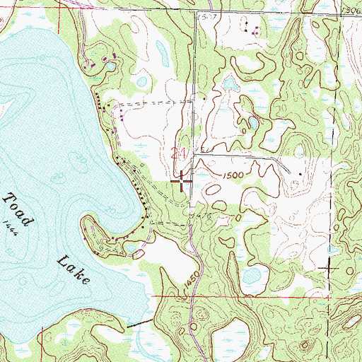 Topographic Map of Little Toad Lake Campground, MN