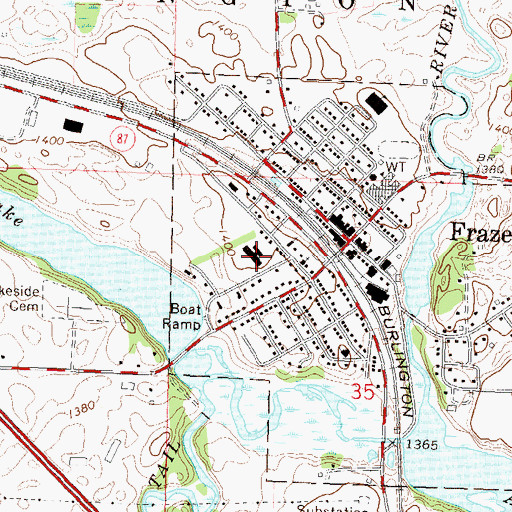 Topographic Map of Frazee Care Center, MN