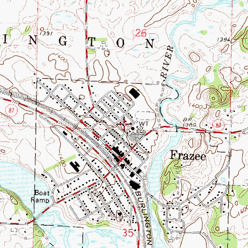 Topographic Map of United Methodist Church, MN