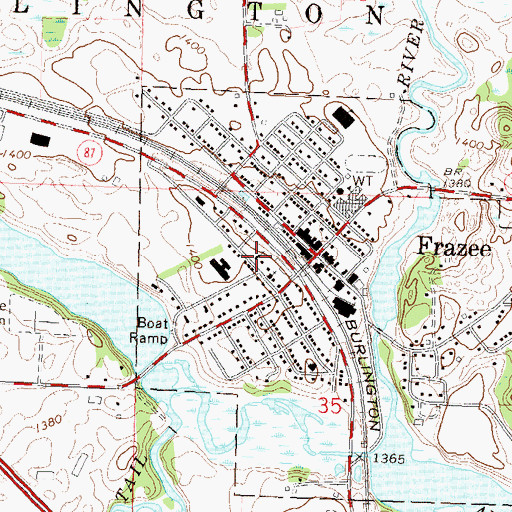 Topographic Map of Sacred Heart Church, MN