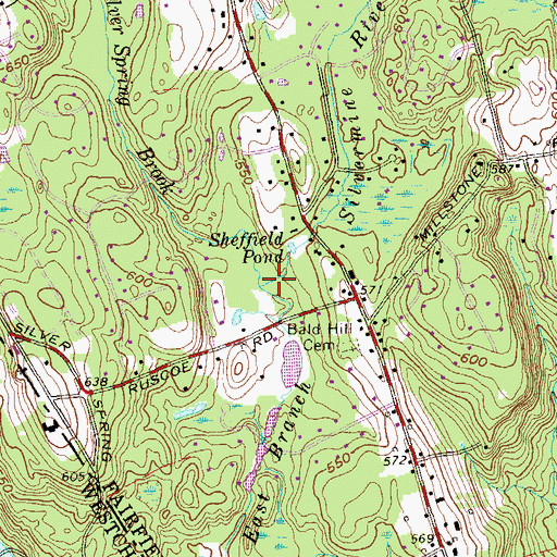 Topographic Map of Silver Spring Brook, CT