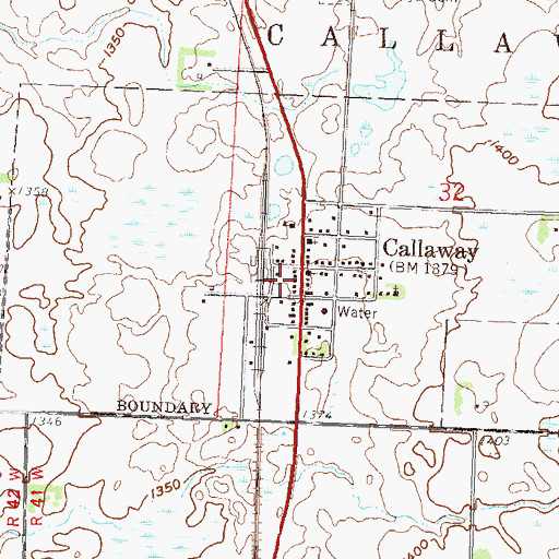 Topographic Map of Callaway Station, MN
