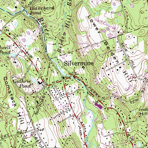 Topographic Map of Silvermine, CT