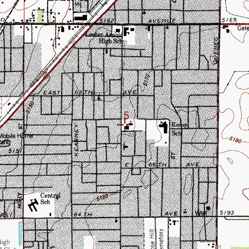 Topographic Map of Our Saviour Lutheran Church, CO