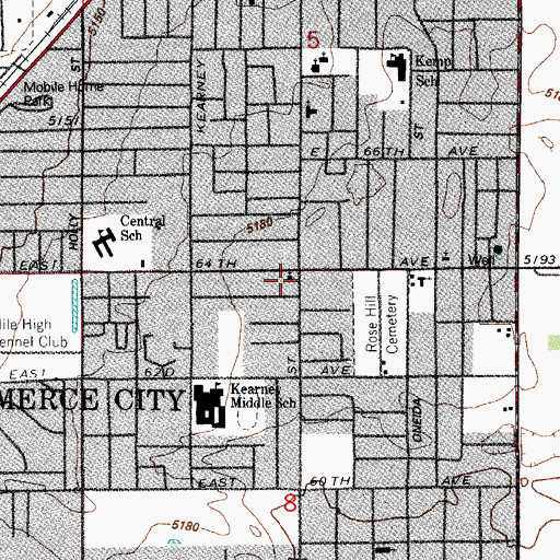 Topographic Map of Rose Hill Tabernacle, CO
