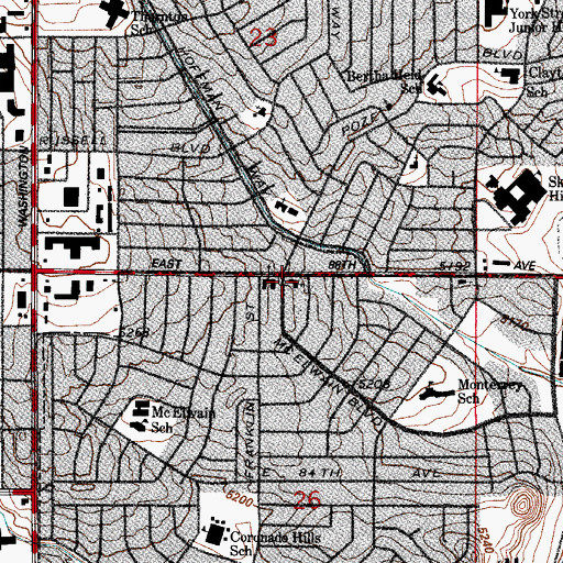 Topographic Map of Church of Christ, CO