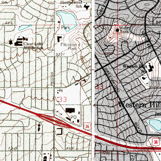 Topographic Map of Valley Vista United Methodist Church, CO
