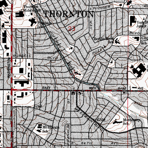 Topographic Map of North Hills Church of God, CO