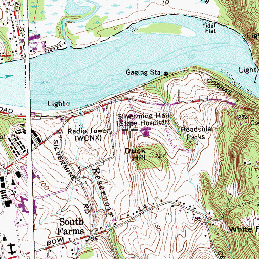 Topographic Map of Silvermine Hall, CT